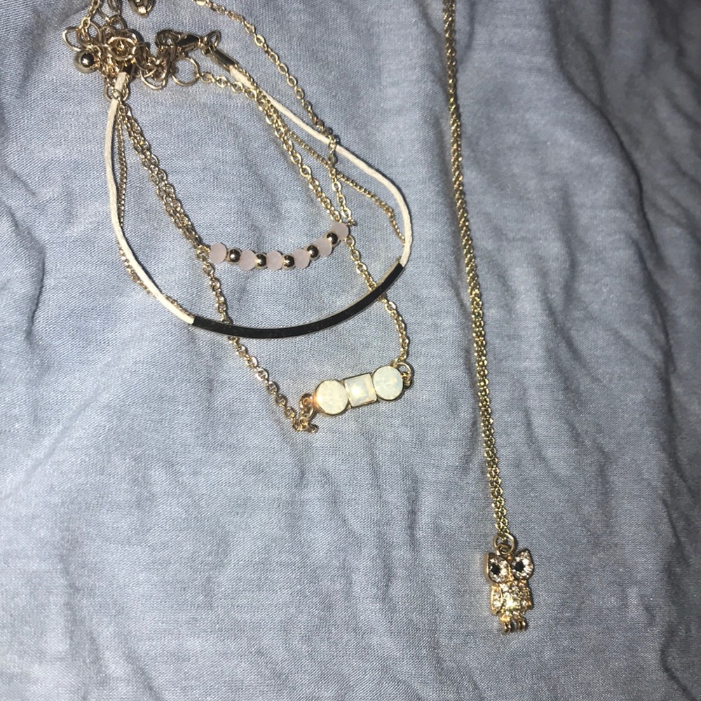 OWL NECKLACE WITH 3 BRACELET ALL SIZES